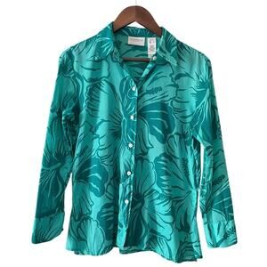 Liz Claiborne Sport Hawaiian Hibiscus Shirt, Women's size SP, 100% Cotton